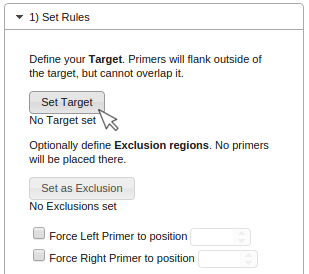 Choose sequence as PCR target