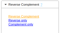 Reverse complement sequence tool